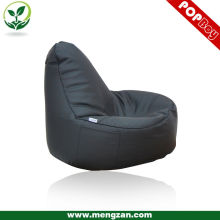 Preto PU couro luxuoso beanbag sofá preguiçoso